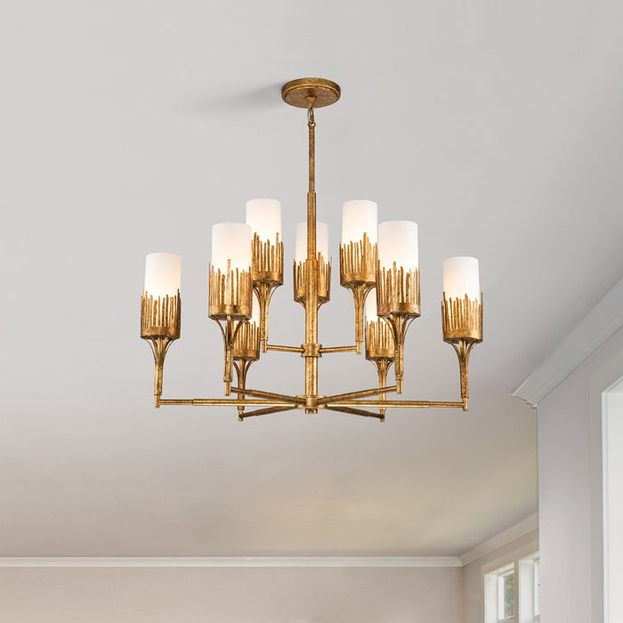 Lucas + McKearn - CH20319G-9 - Nine Light Chandelier - Sawgrass - Gold Leaf