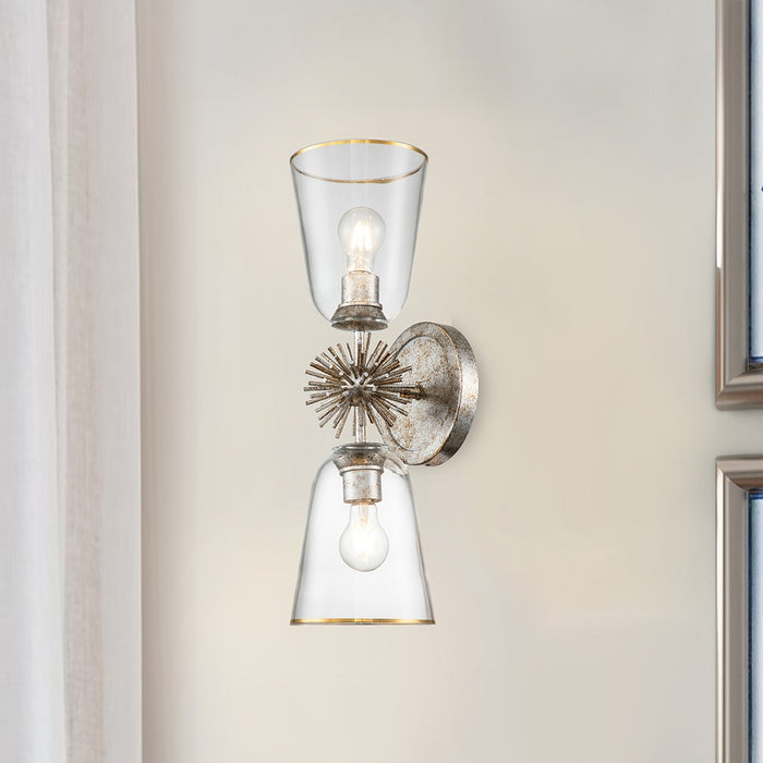 Lucas + McKearn - SC00957S-2 - Two Light Wall Sconce - Staring - Silver Leaf