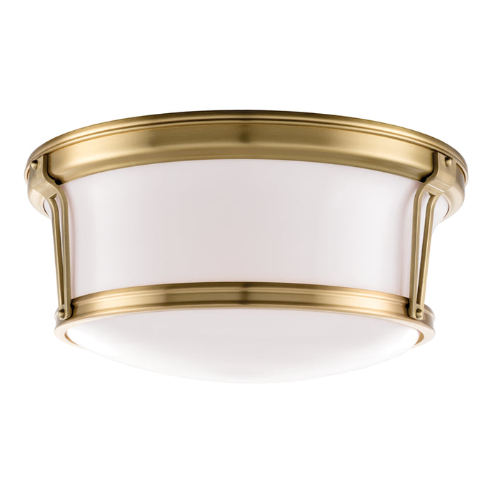 Hudson Valley - 6515-AGB - Three Light Flush Mount - Newport - Aged Brass