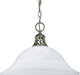 Nuvo Lighting - 60-390 - One Light Pendant - Alabaster Glass Hanging Dome - Brushed Nickel