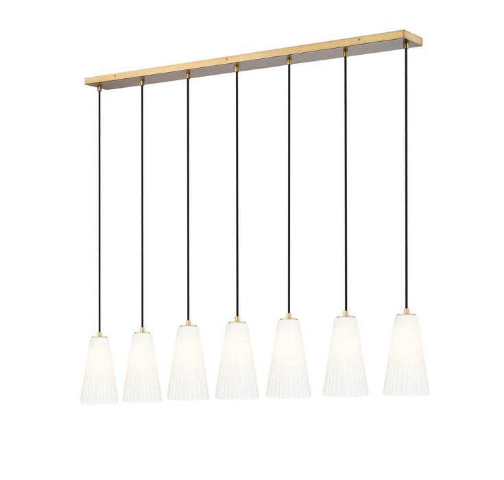 Z-Lite - 3043P6-7L-MGLD - Seven Light Linear Chandelier - Farrell - Modern Gold