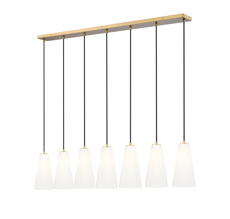 Z-Lite - 3043P7-7L-MGLD - Seven Light Linear Chandelier - Farrell - Modern Gold