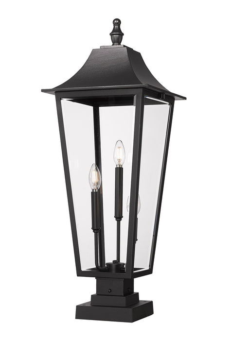 Z-Lite - 5008PHXLS-SQPM-BK - Three Light Outdoor Pier Mounted Fixture - Gannon - Black