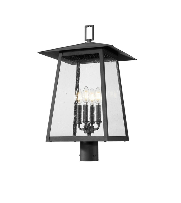 Z-Lite - 5015PHBR-BK - Four Light Outdoor Post Mount Fixture - Rainer - Black