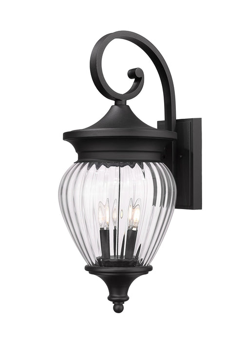 Z-Lite - 5016B-BK - Four Light Outdoor Wall Light - Davina - Black