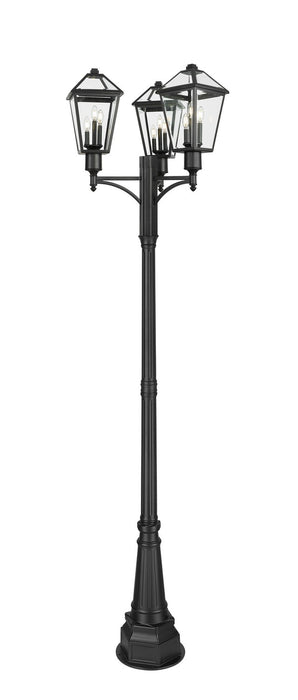 Z-Lite - 579PHBR-3-564P-BK - Three Light Outdoor Post Mount Fixture - Talbot - Black