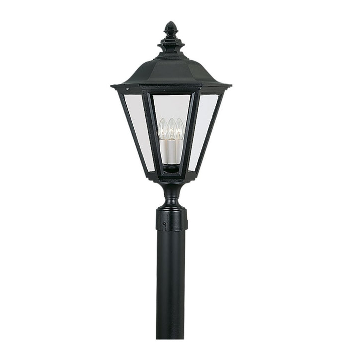 Generation Lighting. - 8231-12 - Three Light Outdoor Post Lantern - Brentwood - Black