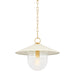 Mitzi - H926701S-AGB/SCR - One Light Pendant - Ressi - Aged Brass/Soft Cream