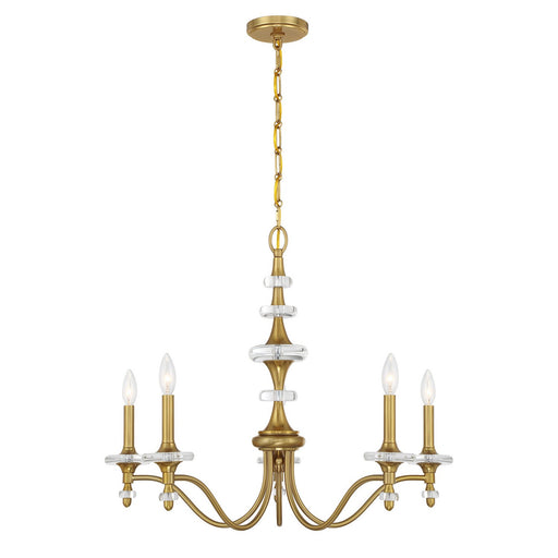 Savoy House - 1-1361-5-322 - Five Light Chandelier - Champlain - Warm Brass