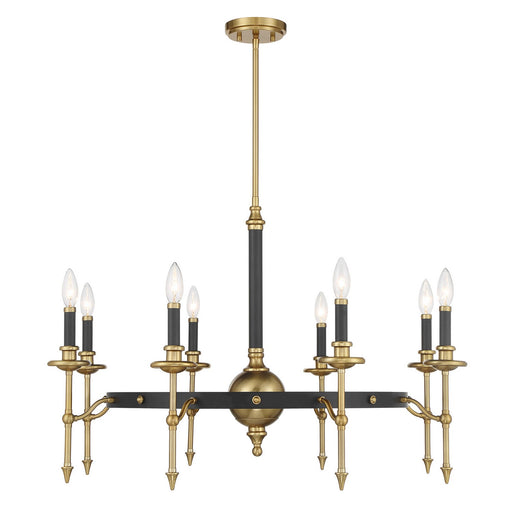 Savoy House - 1-9512-8-143 - Eight Light Chandelier - Consulate - Matte Black and Warm Brass