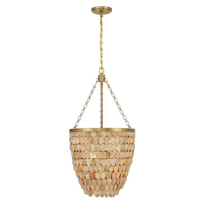Savoy House - 7-7560-4-322 - Four Light Pendant - Catalan - Warm Brass