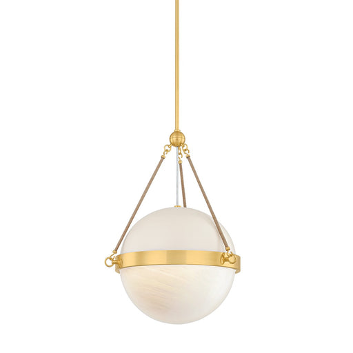 Mitzi - H1040701-AGB/SBQ - One Light Pendant - Abbie - Aged Brass/Soft Bisque