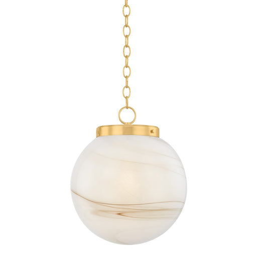 Mitzi - H989701L-AGB - One Light Pendant - Ambra - Aged Brass