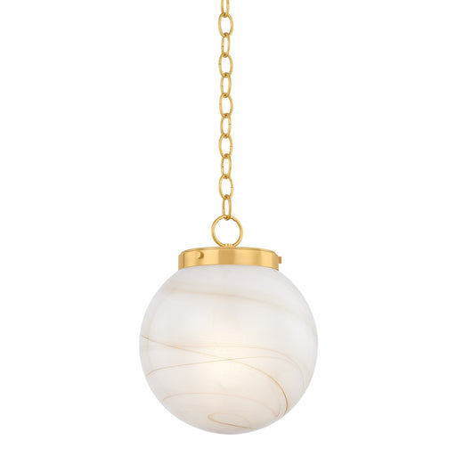 Mitzi - H989701S-AGB - One Light Pendant - Ambra - Aged Brass