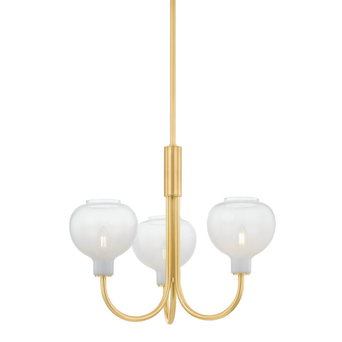 Mitzi - H990803-AGB - Three Light Chandelier - Estelle - Aged Brass