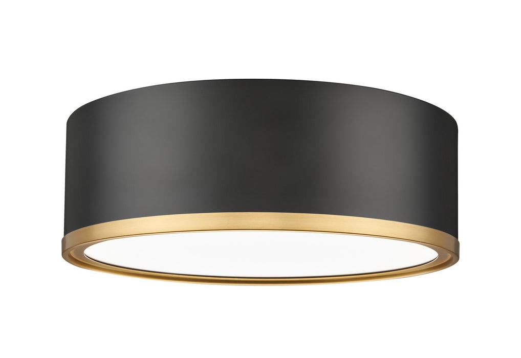Z-Lite - 1018F12-MB-MGLD-LED - LED Flush Mount - Bradley - Matte Black + Modern Gold