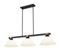 Z-Lite - 1955-3MB-RB-AMO14 - Three Light Billiard - Bronte - Matte Black + Rubbed Brass