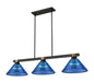 Z-Lite - 1955-3MB-RB-ARDB - Three Light Billiard - Bronte - Matte Black + Rubbed Brass