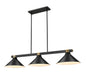 Z-Lite - 1955-3MB-RB-MB15 - Three Light Billiard - Bronte - Matte Black + Rubbed Brass