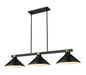 Z-Lite - 1955-3MB-RB-MMB - Three Light Billiard - Bronte - Matte Black + Rubbed Brass
