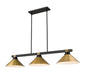 Z-Lite - 1955-3MB-RB-RB15 - Three Light Billiard - Bronte - Matte Black + Rubbed Brass