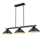 Z-Lite - 1955-3MB-RB-SMB - Three Light Billiard - Bronte - Matte Black + Rubbed Brass