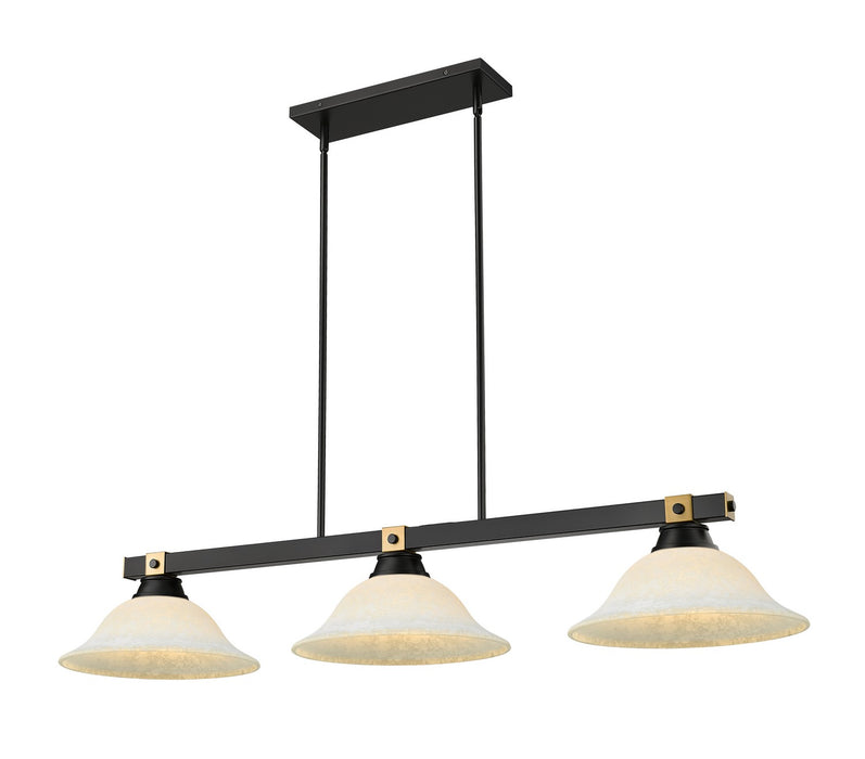 Z-Lite - 1955-3MB-RB-WM16 - Three Light Billiard - Bronte - Matte Black + Rubbed Brass