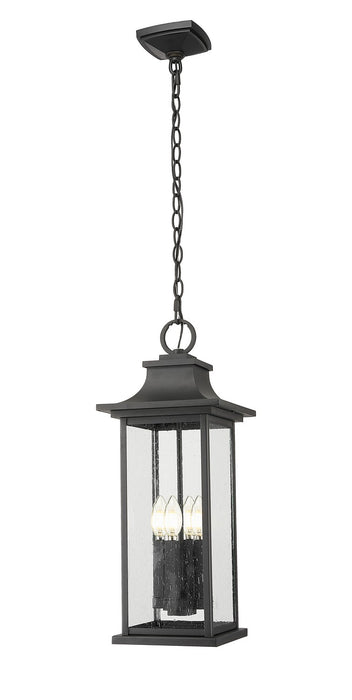 Z-Lite - 5017CHB-BK - Four Light Outdoor Chain Mount Ceiling Fixture - Tiberius - Black
