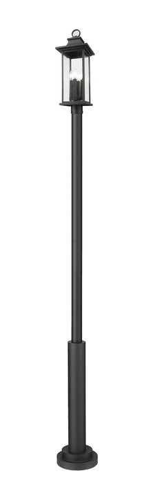 Z-Lite - 5017PHBR-5010P-BK - Four Light Outdoor Post Mounted Fixture - Tiberius - Black