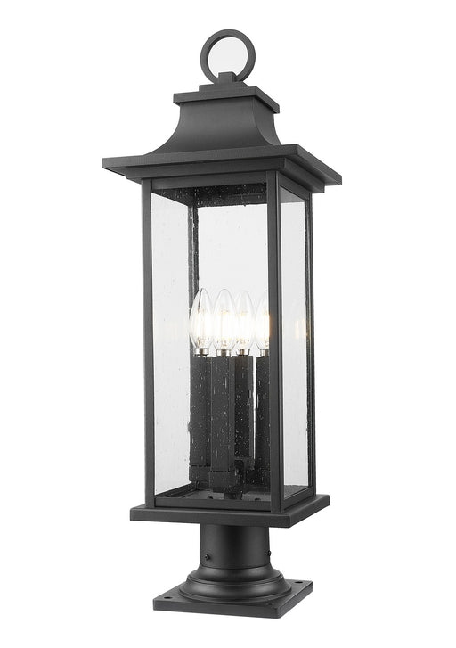 Z-Lite - 5017PHBR-533PM-BK - Four Light Outdoor Pier Mounted Fixture - Tiberius - Black