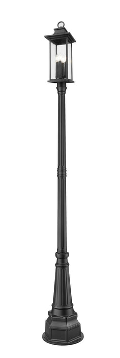 Z-Lite - 5017PHBR-564P-BK - Four Light Outdoor Post Mounted Fixture - Tiberius - Black