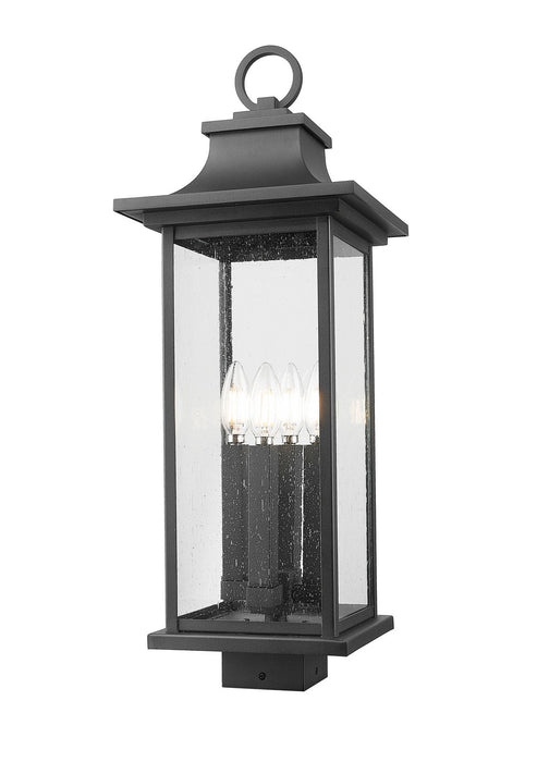 Z-Lite - 5017PHBS-BK - Four Light Outdoor Post Mount Fixture - Tiberius - Black