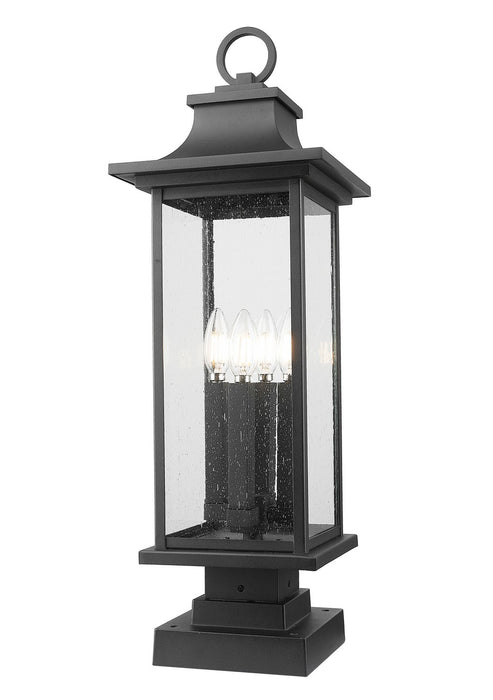 Z-Lite - 5017PHBS-SQPM-BK - Four Light Outdoor Pier Mounted Fixture - Tiberius - Black