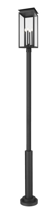 Z-Lite - 5018PHBR-5010P-BK - Four Light Outdoor Post Mounted Fixture - Nova - Black