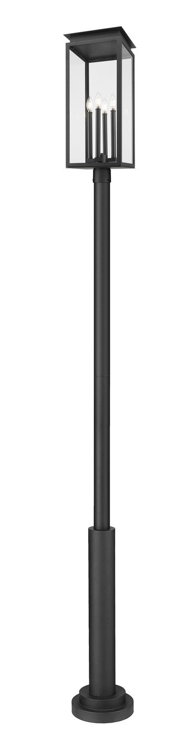 Z-Lite - 5018PHBR-5010P-BK - Four Light Outdoor Post Mounted Fixture - Nova - Black