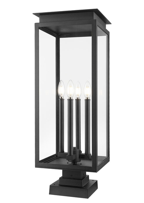 Z-Lite - 5018PHBS-SQPM-BK - Four Light Outdoor Pier Mounted Fixture - Nova - Black