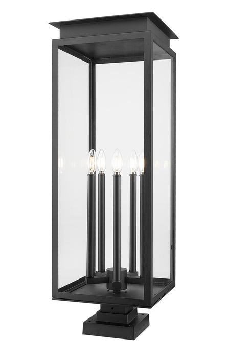 Z-Lite - 5018PHXLS-SQPM-BK - Five Light Outdoor Pier Mounted Fixture - Nova - Black