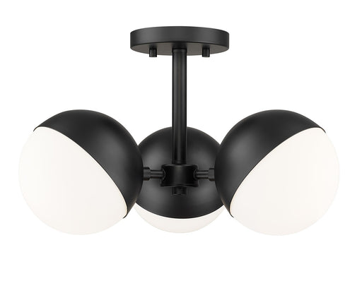 Z-Lite - 7517-3SF-MB - Three Light Semi Flush Mount - Realm Sphere - Matte Black