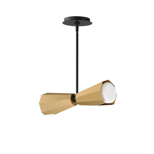 Maxim - 10812SWBKAB - Two Light Pendant - Rizzo - Black / Antique Brass