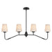 Maxim - 12697WTBK - Four Light Linear Chandelier - Durham - Black