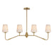 Maxim - 12697WTNAB - Four Light Linear Chandelier - Durham - Natural Aged Brass
