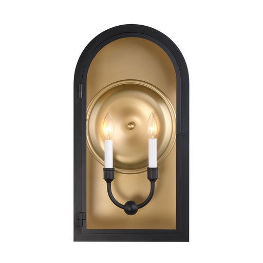 Savoy House - 5-412-331 - Two Light Outdoor Wall Lantern - Grotto - Matte Black with Vintage Gold