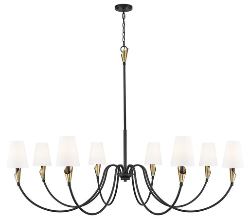 Z-Lite - 4014-65MB-MGLD - Eight Light Chandelier - Claudelle - Matte Black + Modern Gold