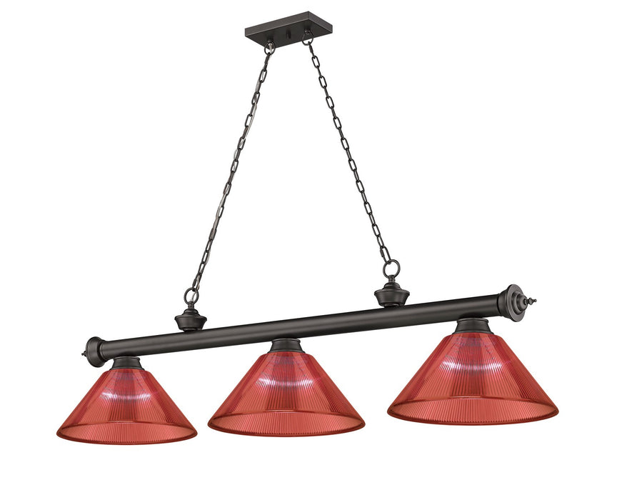 Z-Lite - 2306-3BRZ-ARBG - Three Light Billiard - Cordon - Bronze