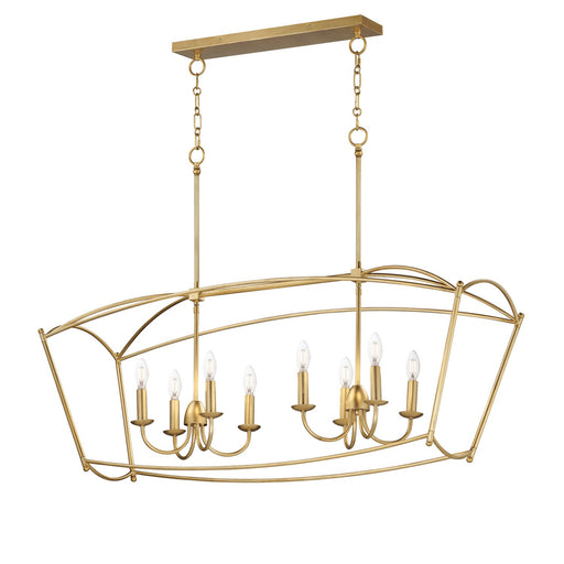 Maxim - 12169GL - Eight Light Linear Pendant - Plumette - Gold Leaf