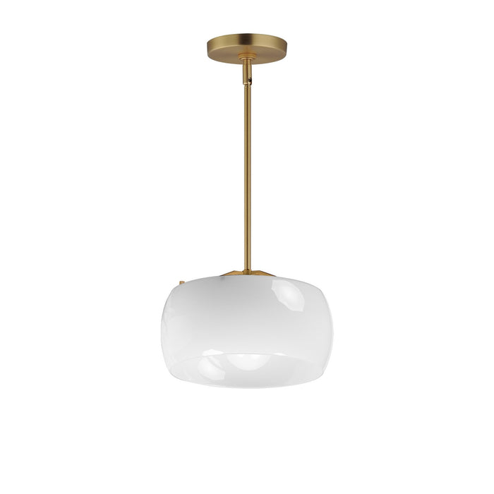 Maxim - 26141WTNAB - One Light Pendant - Glazed - White/Natural Aged Brass