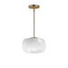 Maxim - 26141WTNAB - One Light Pendant - Glazed - White/Natural Aged Brass