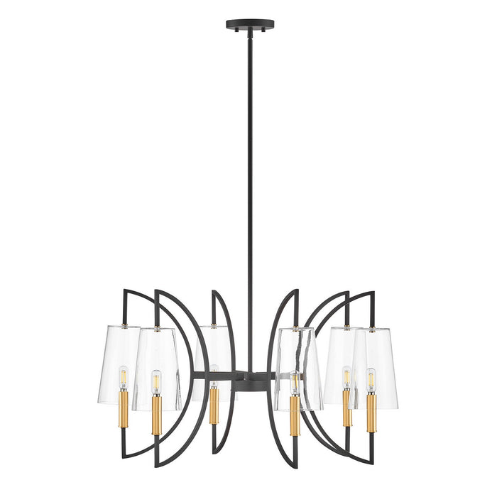 Savoy House - 1-7168-6-143 - Six Light Chandelier - Hanley - Matte Black and Warm Brass