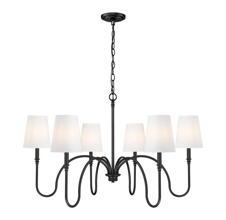 Z-Lite - 4505-6MB - Six Light Chandelier - Jisele - Matte Black
