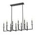 Z-Lite - 6100-10L-MB - Ten Light Linear Chandelier - Gaultier - Matte Black + Modern Gold